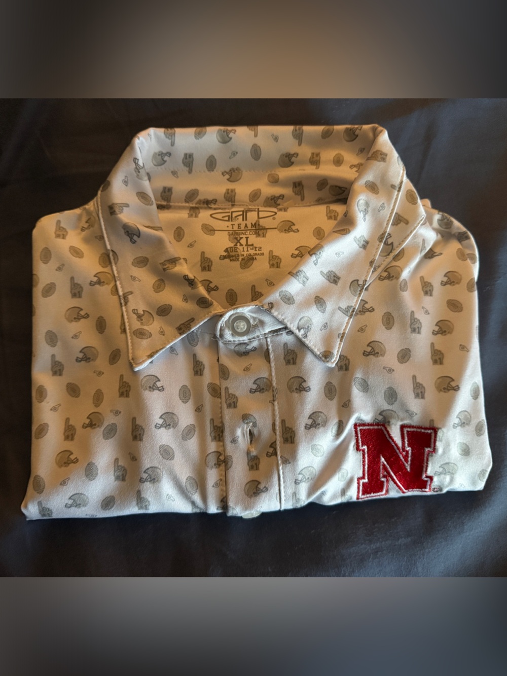 Nebraska Polo with Red 'N' Patch - Team Apparel